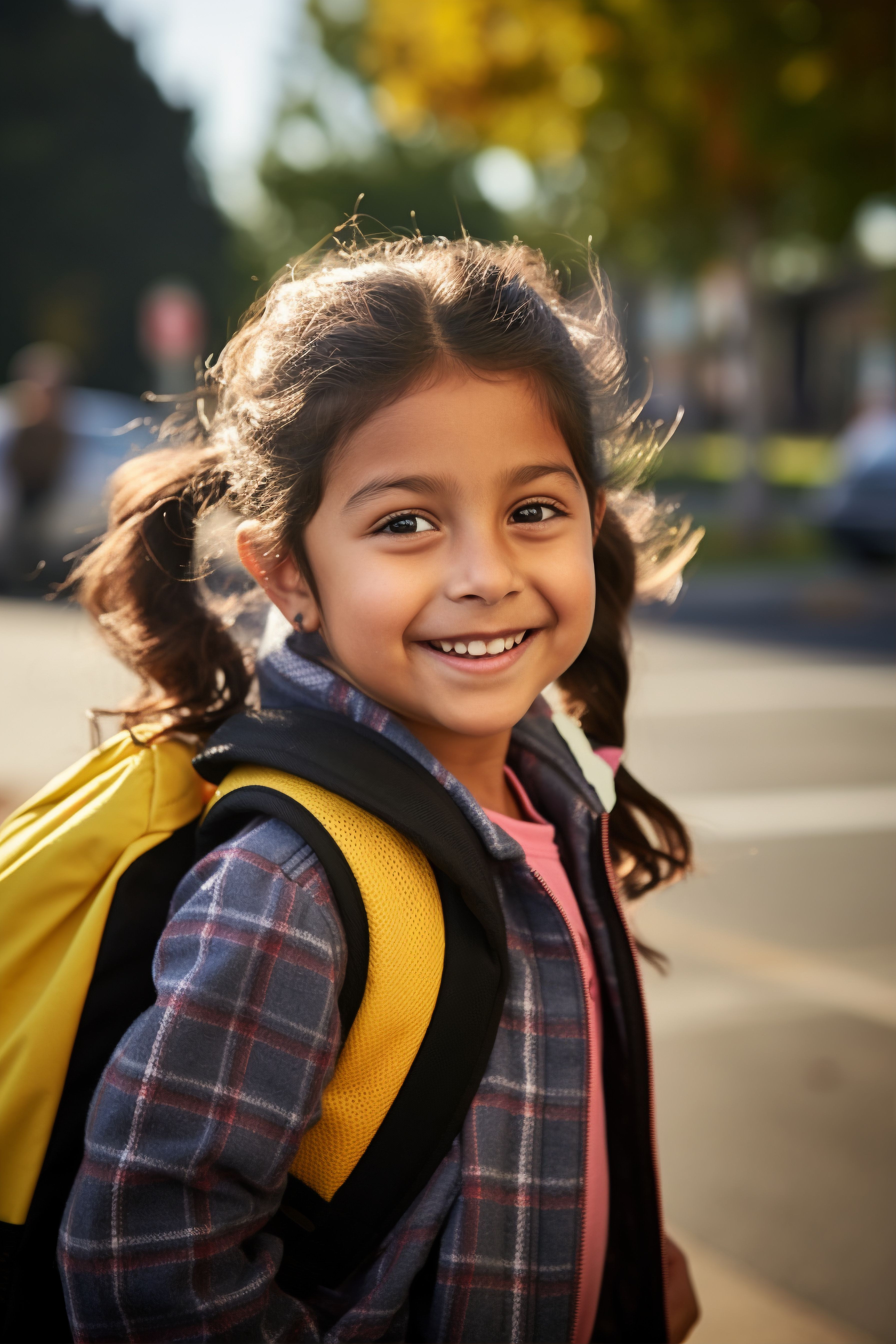 medium shot girl wearing backpack